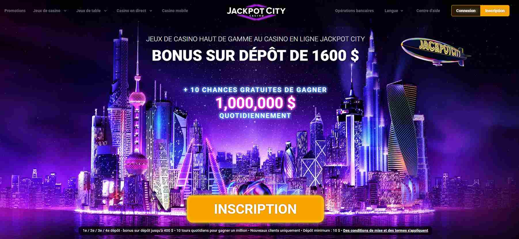 jackpot city main page