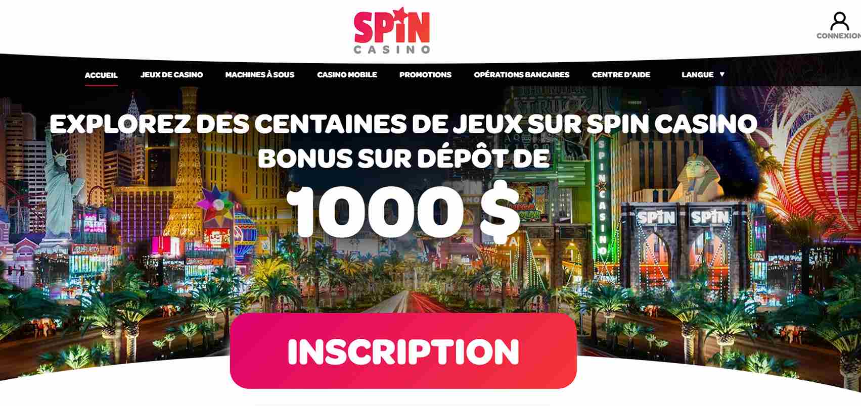 spin casino main page